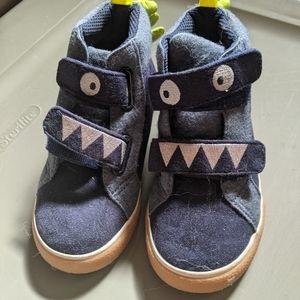 GAP toddler boys blue monster high top shoes, never worn